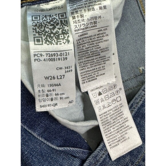 Levi’s Ribcage Straight Ankle Jeans 26 High Rise Button Fly Medium Wash Classic - Picture 8 of 8